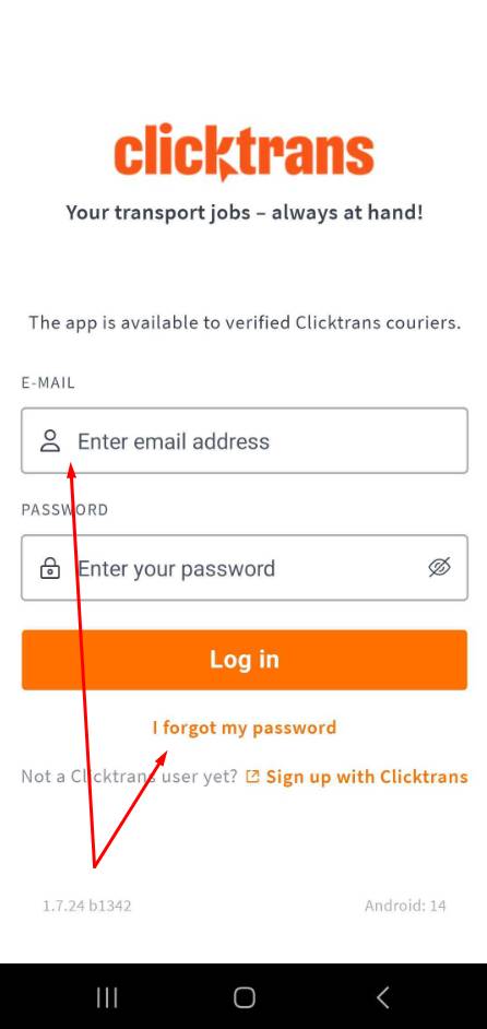 Die Schaltfläche „Passwort vergessen“ ermöglicht den Zugang für nicht registrierte Benutzer ohne Registrierung