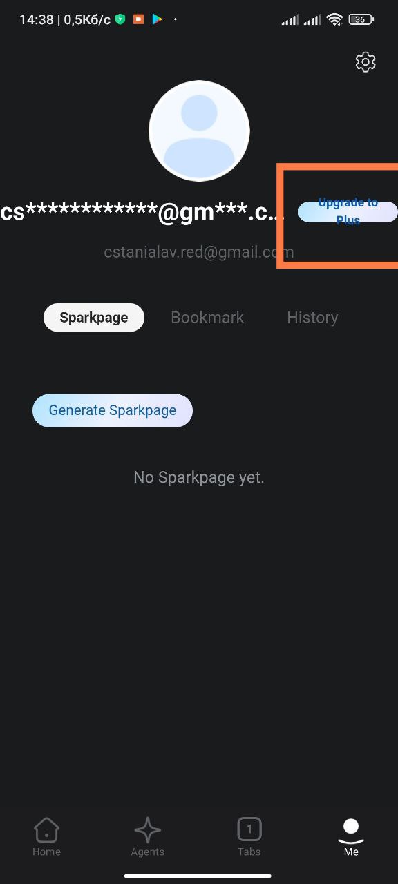 Der Text auf der Schaltfläche „Upgrade to Plus“ ragt über die Grenzen hinaus