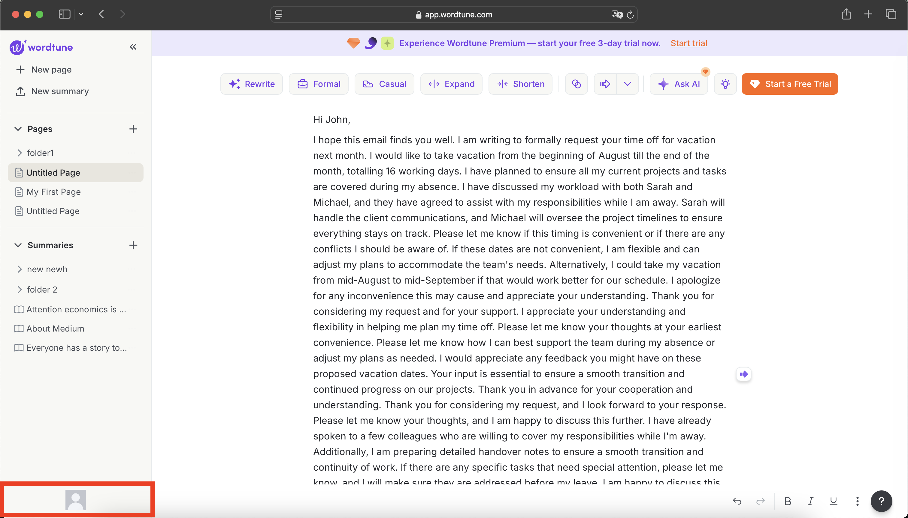 Die Schaltfläche „Wordtune auf Mobilgeräten installieren” wird in Safari nicht angezeigt