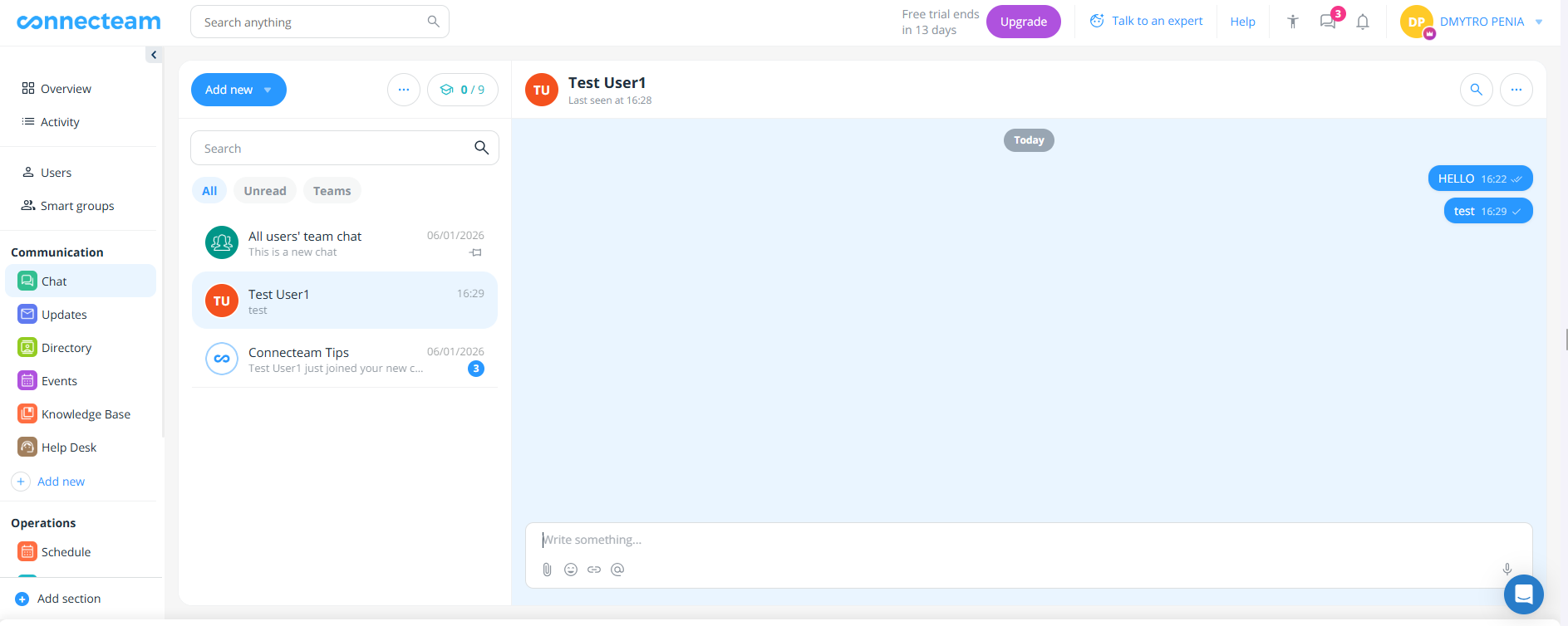 Archivierte (deaktivierte) Benutzer können weiterhin über den Chat kontaktiert werden
