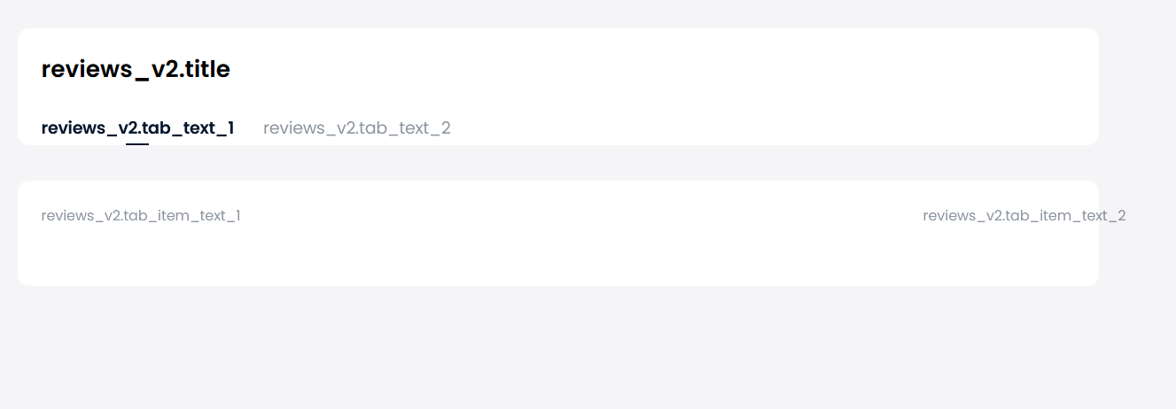 Auf der Registerkarte „Meine Bewertungen“ werden Lokalisierungsschlüssel anstelle des für den Benutzer sichtbaren Texts angezeigt