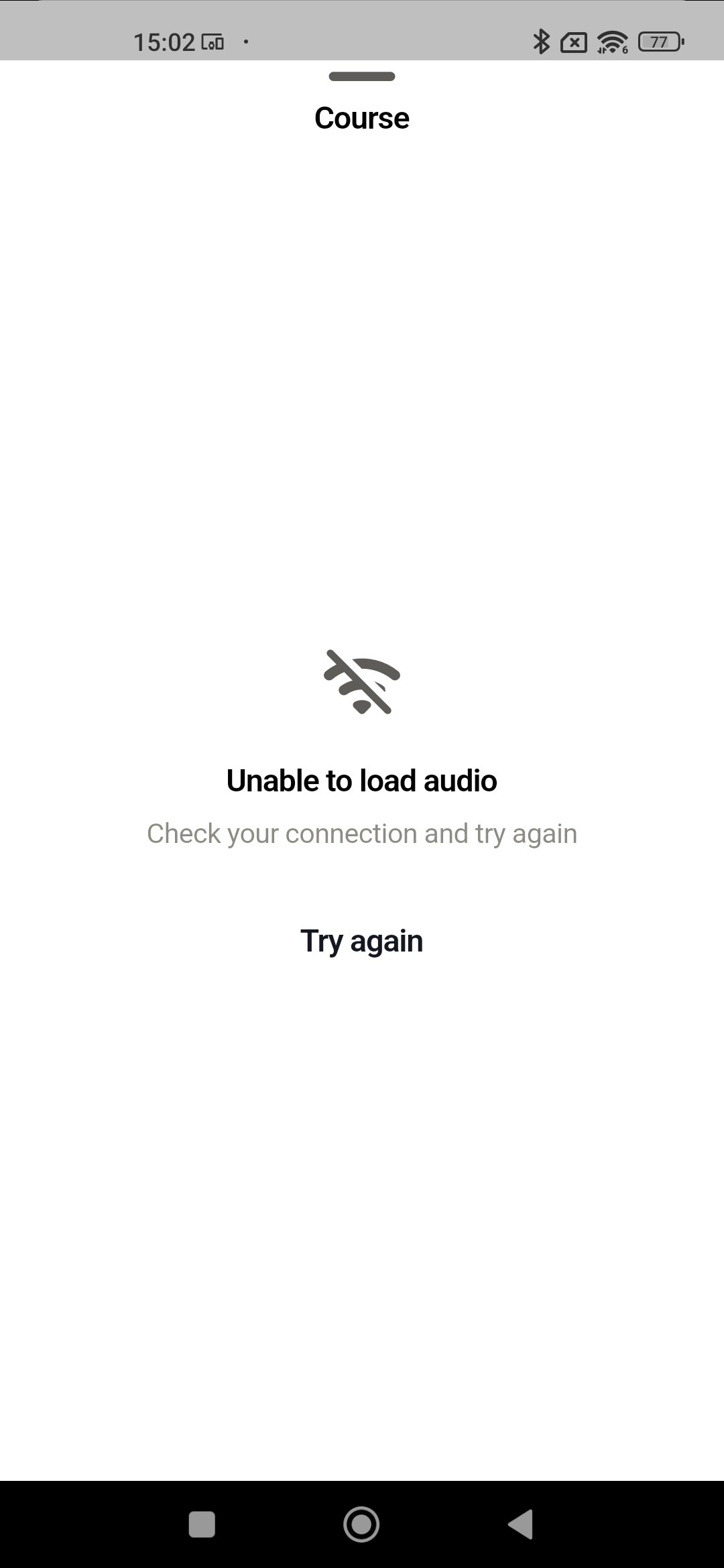 Keine Audio-Lektion kann gestartet werden: Die App zeigt trotz aktiver Verbindung die Fehlermeldung „Audio kann nicht geladen werden“ an